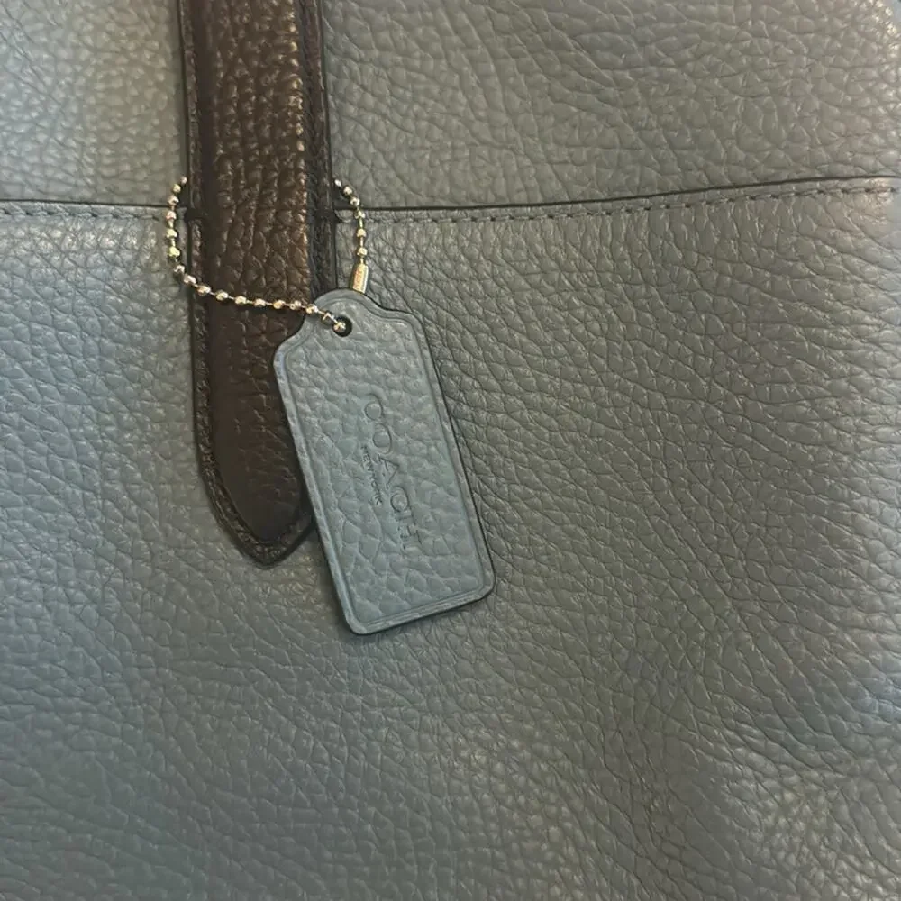 Coach Men’s Teal Black Luxe Hamilton Leather Laptop Bag Briefcase Work Office